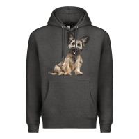 Charcoal Heather Skye Terrier Dog Illustrations Premium Hoodie - LillyAllenDesigns