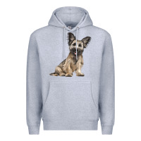 Heather Grey Skye Terrier Dog Illustrations Premium Hoodie - LillyAllenDesigns