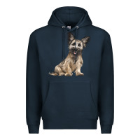 Navy Skye Terrier Dog Illustrations Premium Hoodie - LillyAllenDesigns