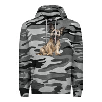 Slate Camo Skye Terrier Dog Illustrations Premium Hoodie - LillyAllenDesigns