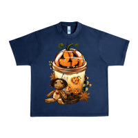 Navy Halloween Jack O Lantern Bobba Cup Urban Heavy Tee - FaDigitalArtStudio