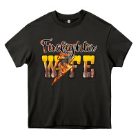 Asphalt Firefighter wife lightning bolt Heavy Core Tee - HowdyJamesFarm
