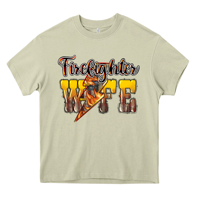 Firefighter Wife Lightning Bolt Heavy Core Tee by HowdyJamesFarm | Teevron