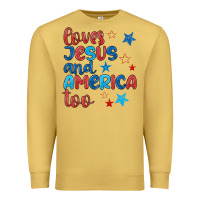 Antique Gold love jesus and america too Premium Sweatshirt - JahusDesignShop