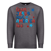 Charcoal Heather love jesus and america too Premium Sweatshirt - JahusDesignShop