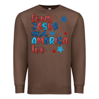 Chestnut love jesus and america too Premium Sweatshirt - JahusDesignShop