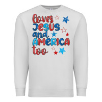 Dove Grey love jesus and america too Premium Sweatshirt - JahusDesignShop