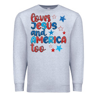 Heather Grey love jesus and america too Premium Sweatshirt - JahusDesignShop