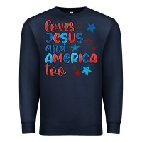 Navy love jesus and america too Premium Sweatshirt - JahusDesignShop