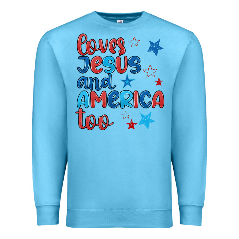 Love Jesus And America Too Premium Sweatshirt by JahusDesignShop | Teevron