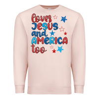 Pale Pink love jesus and america too Premium Sweatshirt - JahusDesignShop