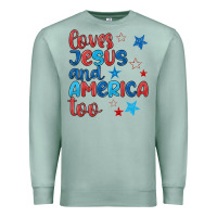 Seafoam love jesus and america too Premium Sweatshirt - JahusDesignShop