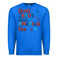 True Royal love jesus and america too Premium Sweatshirt - JahusDesignShop
