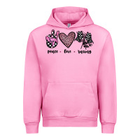 Fuchsia Pink peace love racing Urban Hoodie - JahusDesignShop