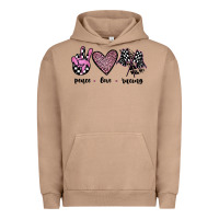 Pigment Burro peace love racing Urban Hoodie - JahusDesignShop