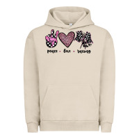 Pigment French Oak peace love racing Urban Hoodie - JahusDesignShop