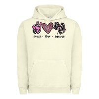 Pigment Pistachio peace love racing Urban Hoodie - JahusDesignShop