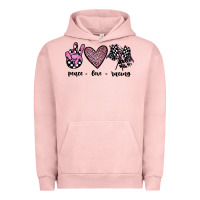 Pigment Salmon peace love racing Urban Hoodie - JahusDesignShop