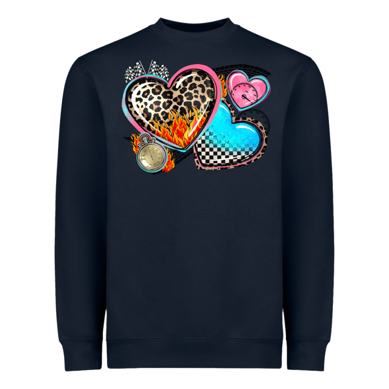 Western Leopard  Racing  Hearts Heavyweight Sweatshirt by AdoDesignShop | Teevron