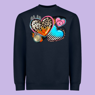 Western Leopard  Racing  Hearts Heavyweight Sweatshirt Designed By Adodesignshop
