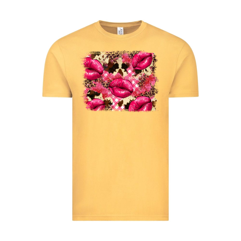 Valentine's Day Pink Plaid Red Glitter Cowhide Vintage Tee by FaDigitalArtStudio | Teevron