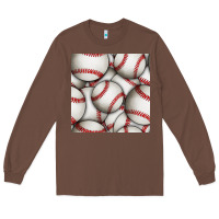 Chestnut baseball seamless pattern Long Sleeve Tee - BundleAndBundleShop