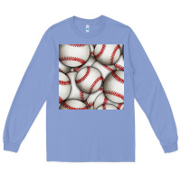 Colony Blue baseball seamless pattern Long Sleeve Tee - BundleAndBundleShop