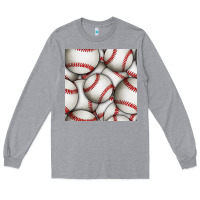 Heather Grey baseball seamless pattern Long Sleeve Tee - BundleAndBundleShop