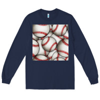 Navy baseball seamless pattern Long Sleeve Tee - BundleAndBundleShop