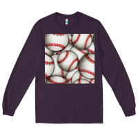 Plum baseball seamless pattern Long Sleeve Tee - BundleAndBundleShop