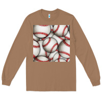 Toasted Coconut baseball seamless pattern Long Sleeve Tee - BundleAndBundleShop