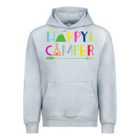 Heather Grey camping arrow camper happy summer camp camping kids 635 Urban Hoodie - baoMotion
