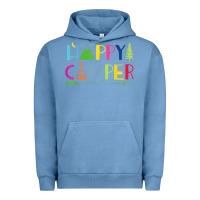 Pigment Pebble Blue camping arrow camper happy summer camp camping kids 635 Urban Hoodie - baoMotion