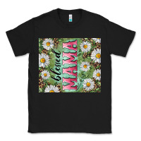 Black Blessed mama with daisy and leopard Classic Tee - RanaPortraitStore