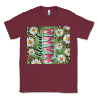 Burgundy Blessed mama with daisy and leopard Classic Tee - RanaPortraitStore