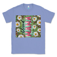Colony Blue Blessed mama with daisy and leopard Classic Tee - RanaPortraitStore