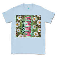 Dusty Blue Blessed mama with daisy and leopard Classic Tee - RanaPortraitStore