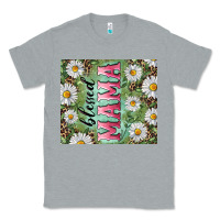 Heather Grey Blessed mama with daisy and leopard Classic Tee - RanaPortraitStore