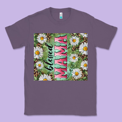 Blessed Mama With Daisy And Leopard Classic Tee Designed By Ranaportraitstore