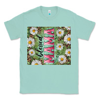 Seafoam Blessed mama with daisy and leopard Classic Tee - RanaPortraitStore