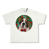 Pistachio Christmas St. Bernard Urban Heavy Tee - RanaPortraitStore