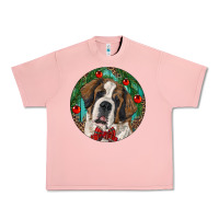 Salmon Christmas St. Bernard Urban Heavy Tee - RanaPortraitStore