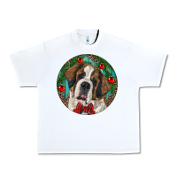 White Christmas St. Bernard Urban Heavy Tee - RanaPortraitStore