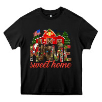 Black Army Christmas Home Sweet Home Heavy Core Tee - HowdyJamesFarm