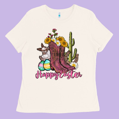 Happy Easter Western Easter Day Ladies Tee Designed By Cowgirlartshop