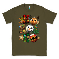 Army Green ho ho ho christmas Classic Tee - CowGirlArtShop