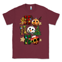 Burgundy ho ho ho christmas Classic Tee - CowGirlArtShop
