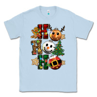 Dusty Blue ho ho ho christmas Classic Tee - CowGirlArtShop