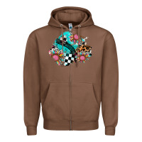 Chestnut race sunflower patches Zipper Hoodie - AdoDesignShop