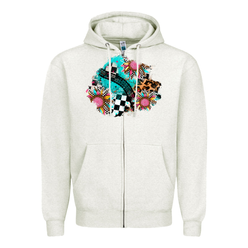 Race Sunflower Patches Zipper Hoodie by AdoDesignShop | Teevron
